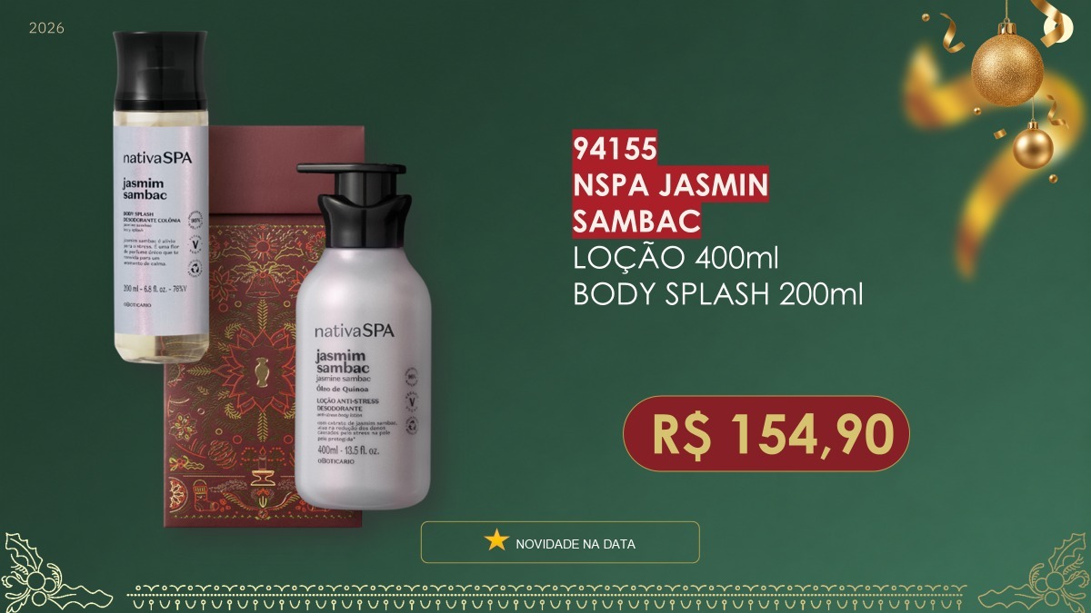 Kit Nativa SPA Jasmin Sambac — loção 400 ml e body splash 200 ml