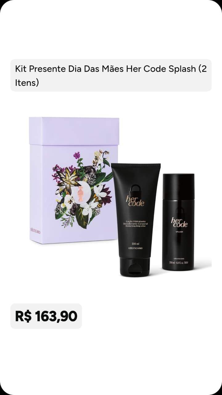 Kit Her Code Splash — 2 itens
