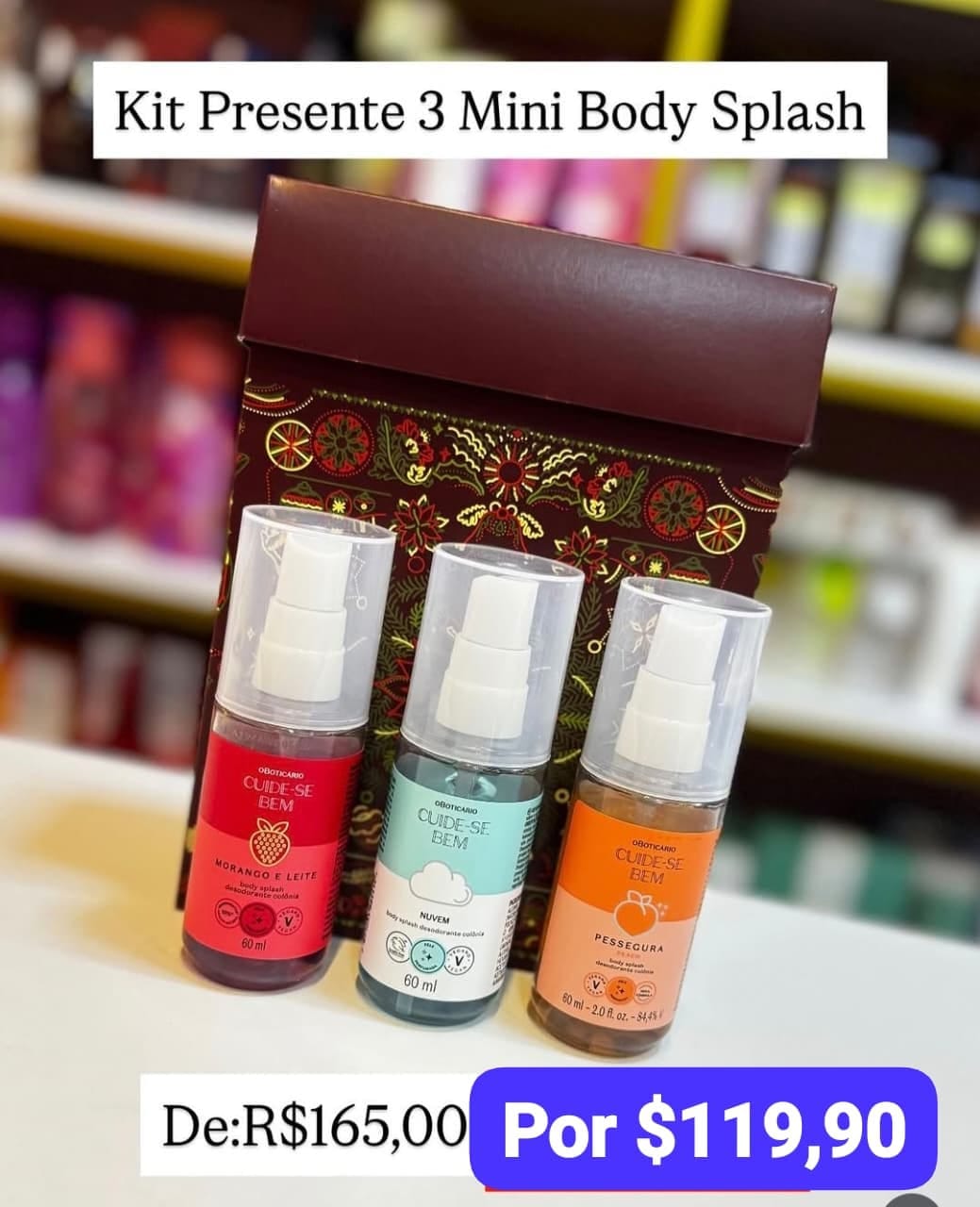 Kit Presente 3 Mini Body Splash