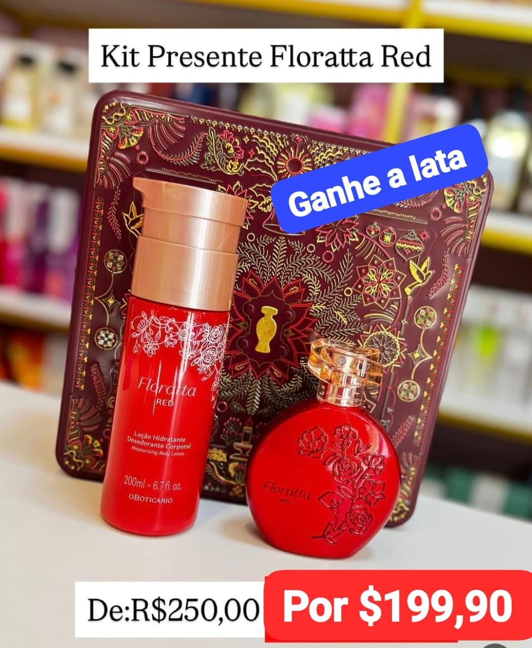 Kit Presente Floratta Red — ganhe a lata