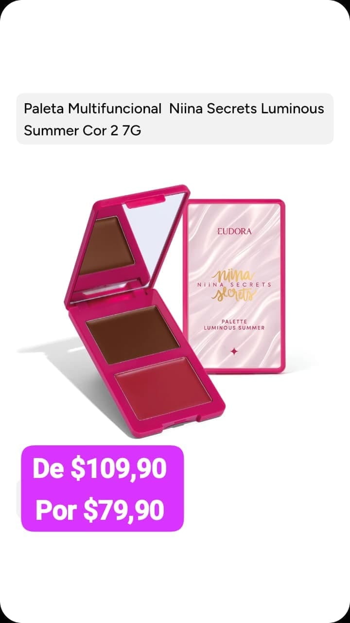 Paleta Niina Secrets Luminous Summer Cor 2 — 7 g