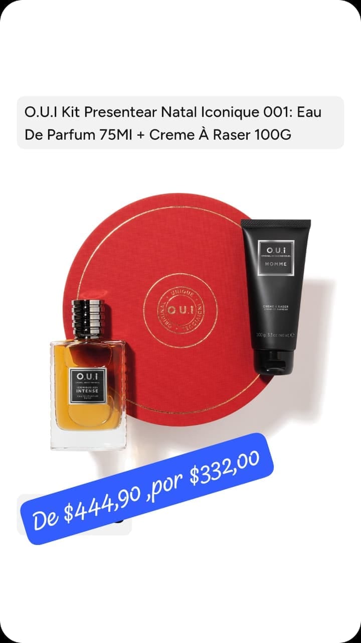 Kit O.U.i Iconique 001 — perfume e creme de barbear