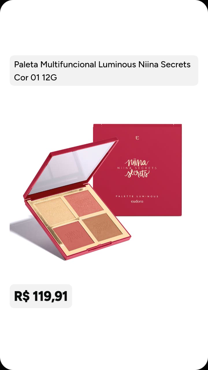 Paleta Luminous Niina Secrets Cor 01 12 g