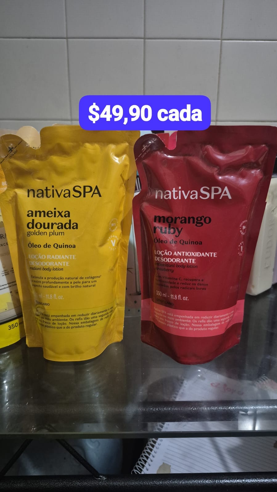 Refil Nativa SPA — Ameixa Dourada / Morango Ruby (cada)